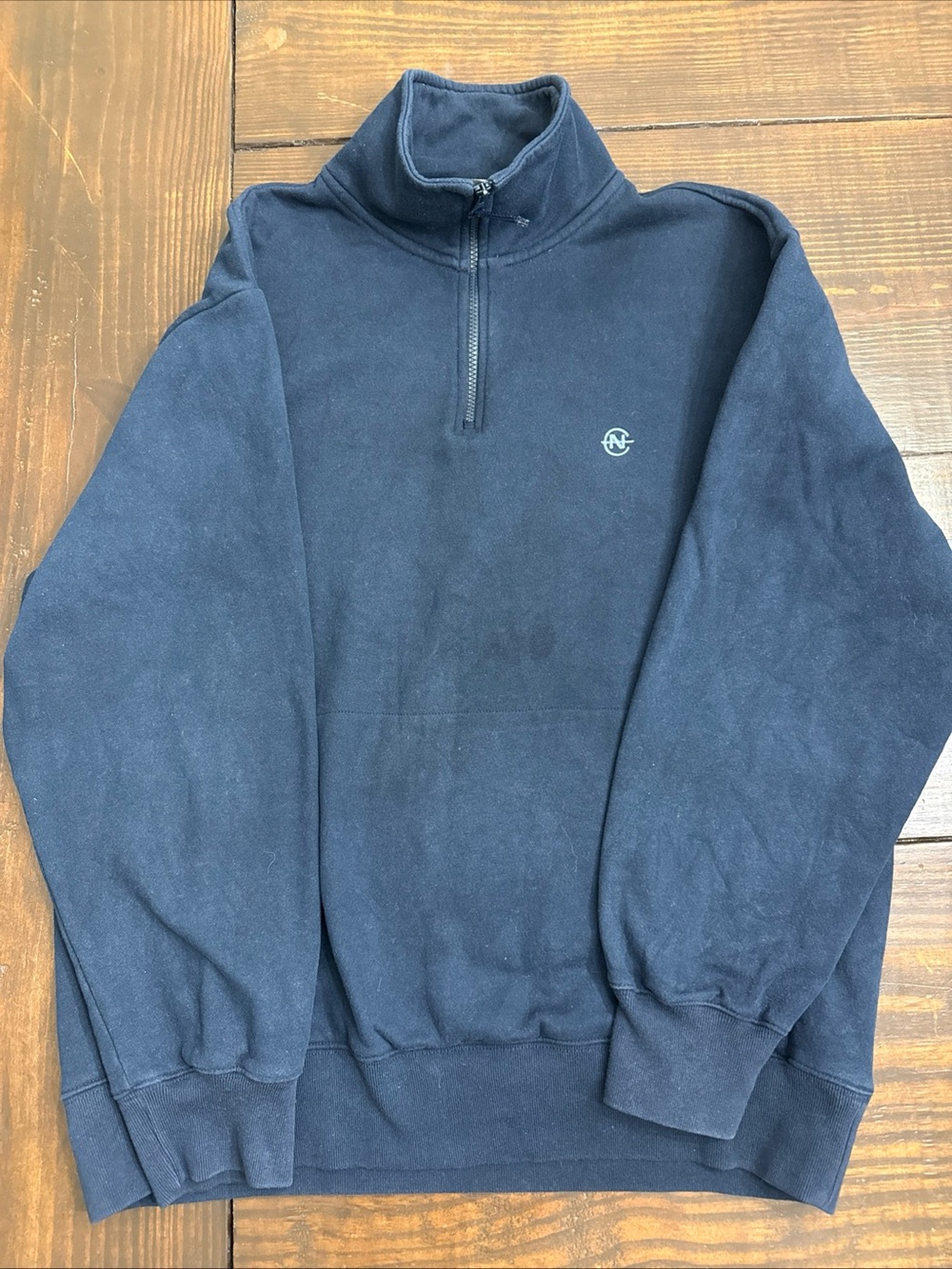 Men's Navy Quarter-Zip Pullover Sweater Nautica Size XL